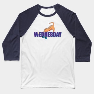 Cat Exercising on a Wednesday Baseball T-Shirt